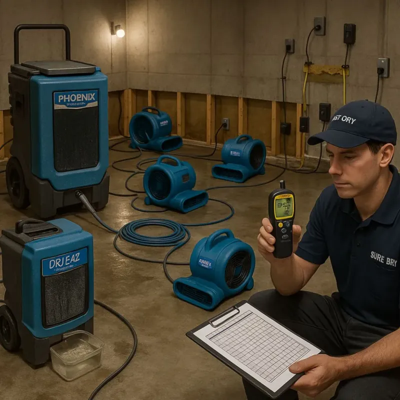 Structural Drying and Dehumidification process in Stanislaus County, CA